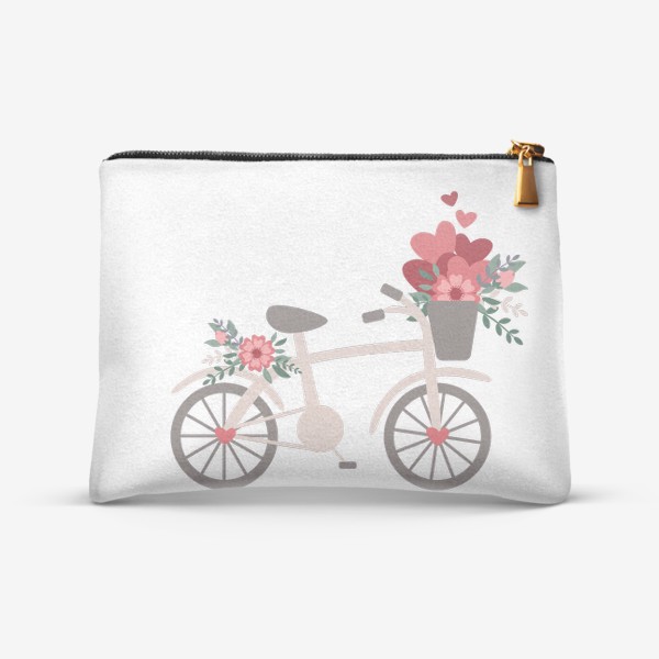 Косметичка «День всех влюбленных, велосипед и цветы»