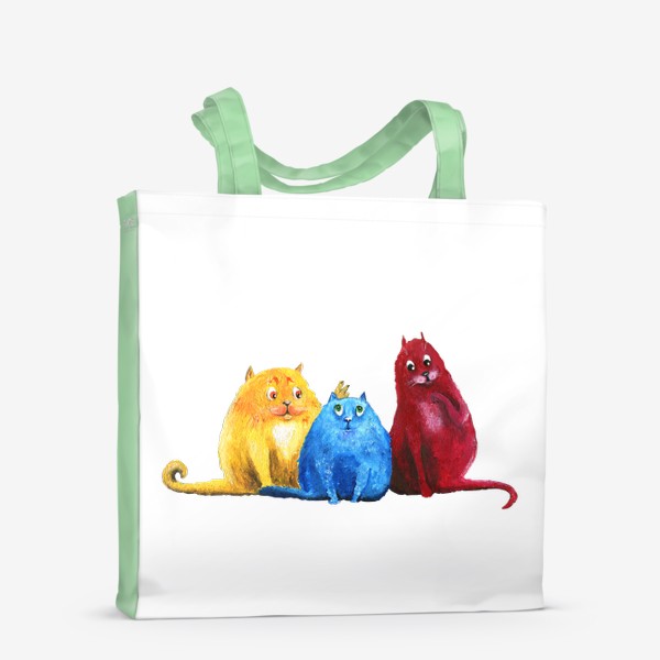 Сумка-шоппер «Цветное трио котов»