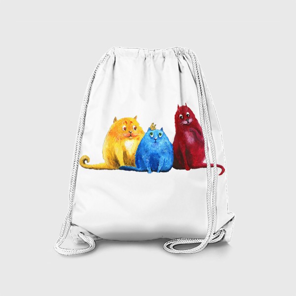 Рюкзак «Цветное трио котов»