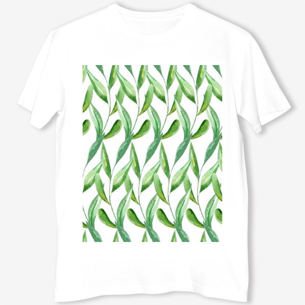 Футболка «бесшовный паттерн растительный зеленый орнамент»