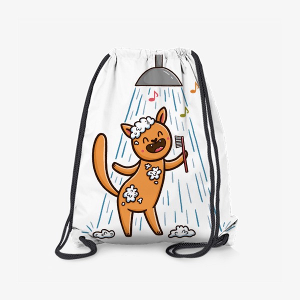 Рюкзак «Веселый кот поет в душе. Подарок водолею»