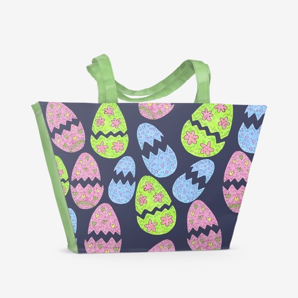 Пляжная сумка «Узор с пасхальными яйцами»