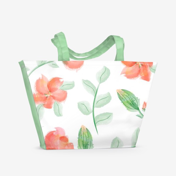 Пляжная сумка «акварельные цветы»