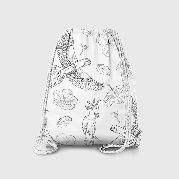 Рюкзак «попугаи и тропические цветы»