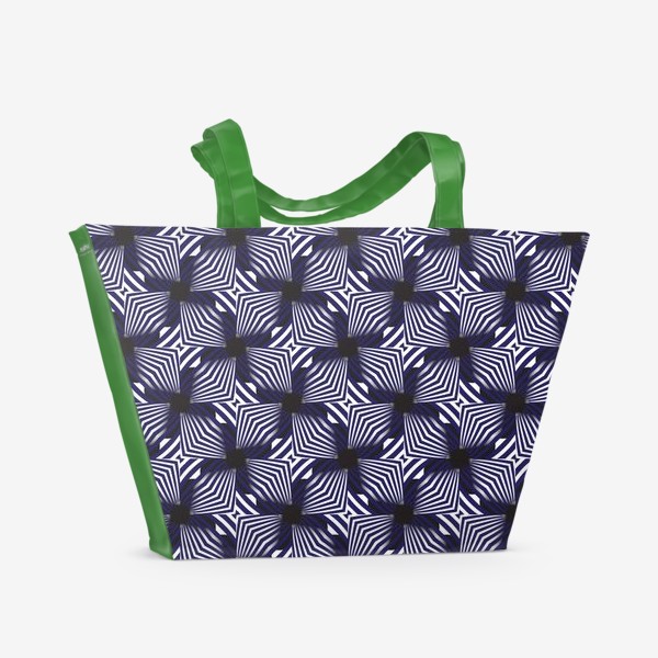 Пляжная сумка &laquo;3 д изображение треугольнички в стиле зебра&raquo;