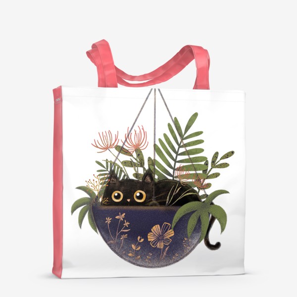 Сумка-шоппер «Кот в цветах »