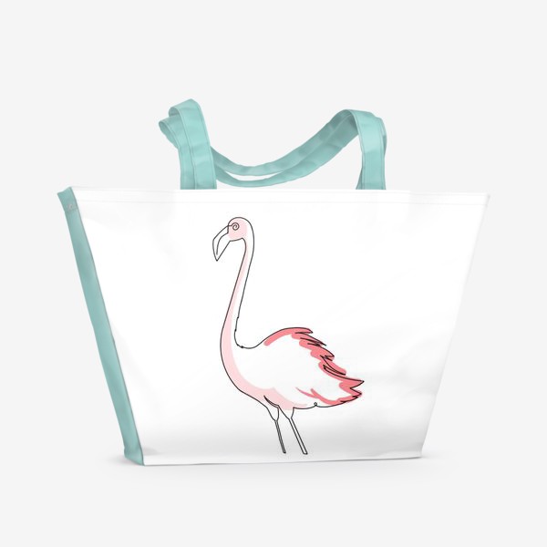 Пляжная сумка «Фламинго. Минимализм.»