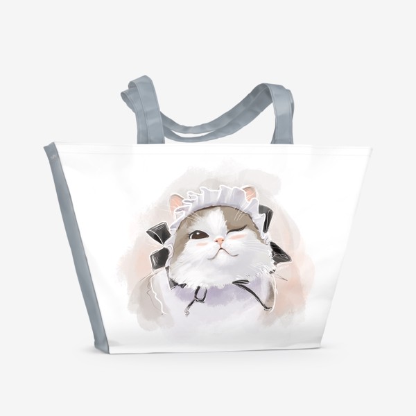 Пляжная сумка «Кошка акварельная »