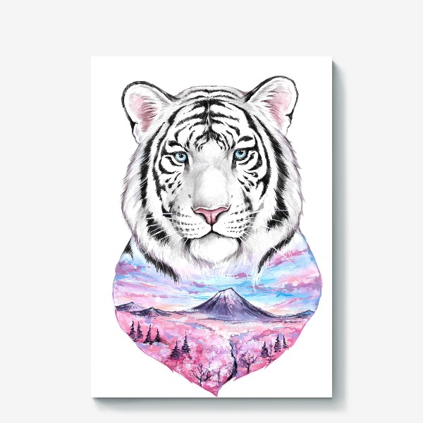 Холст «Белая тигрица»