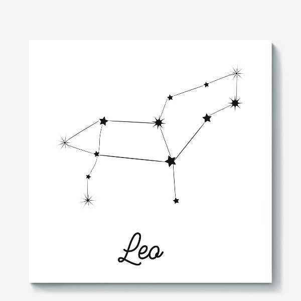 Холст «Лев. Знак зодиака, созвездие, минимализм»