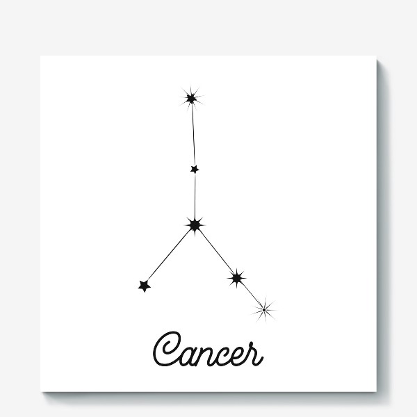 Холст «Рак. Знак зодиака, созвездие, минимализм»