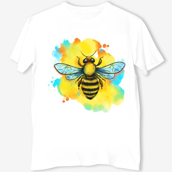 Футболка «пчела. акварельная пчелка», купить в интернет-магазине в Москве,  автор: Александра Кузьмина, цена: 1300 рублей, 2821.125557.1305226.4773343