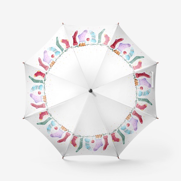Зонт «Новогодний тигренок и носки»