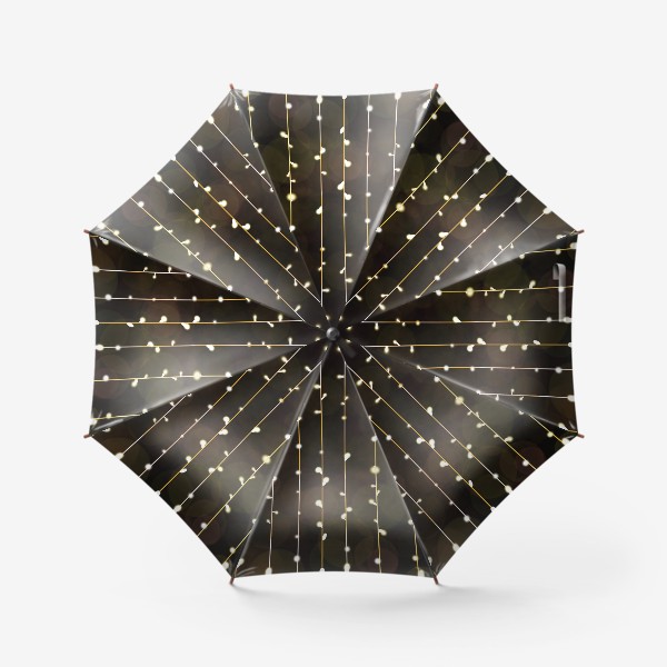 Зонт «Светящиеся гирлянды с размытыми огоньками. Огоньки в Новый год»
