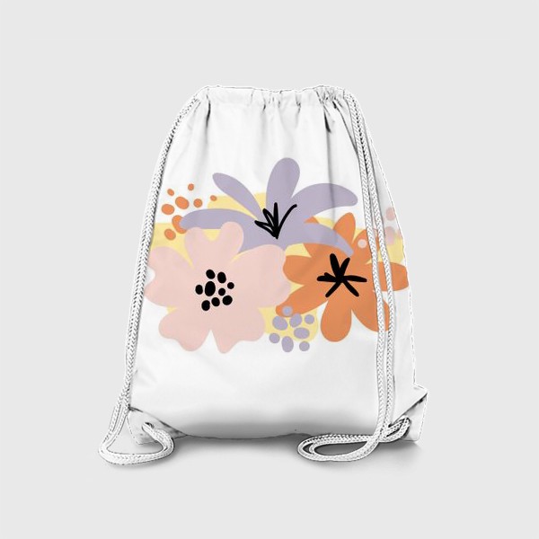 Рюкзак « «Цветочный графический дизайн. Абстрактный минимальный цветок, нарисованный от руки.»»