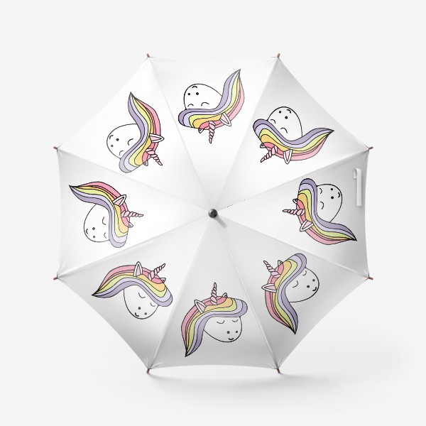 Зонт «милый единорог с радужной гривой. сказочное животное»