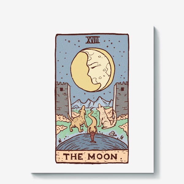 Холст «Карта Таро - Луна и волки (Tarot Card - The Moon wolfs)», купить в  интернет-магазине в Москве, автор: Павел Смирнов, цена: 2750 рублей,  40524.138213.1425682.5206012