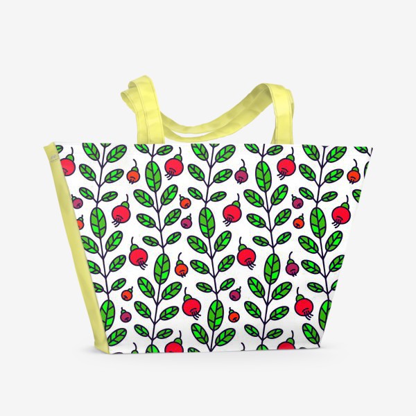 Пляжная сумка «Красные ягоды»