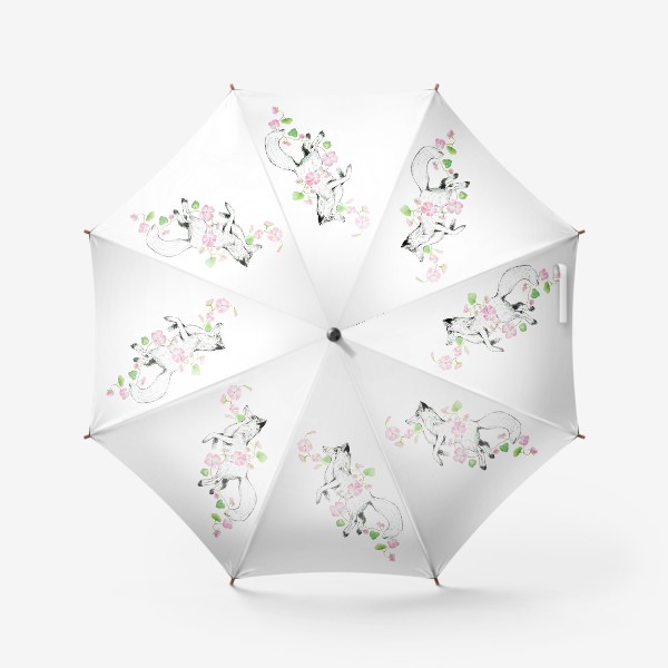 Зонт «Лиса и цветы»