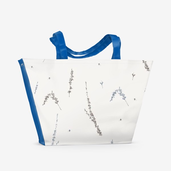 Пляжная сумка «Голубые и коричневые веточки»