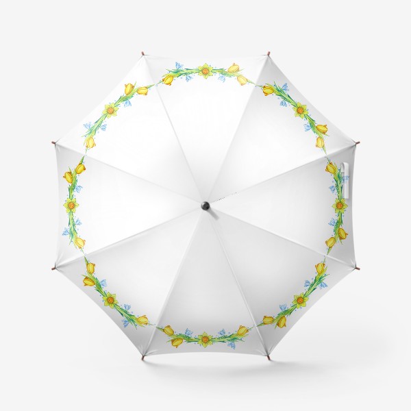 Зонт «Орнамент с цетами. Нарцисс, тюльпан, подснежник.»