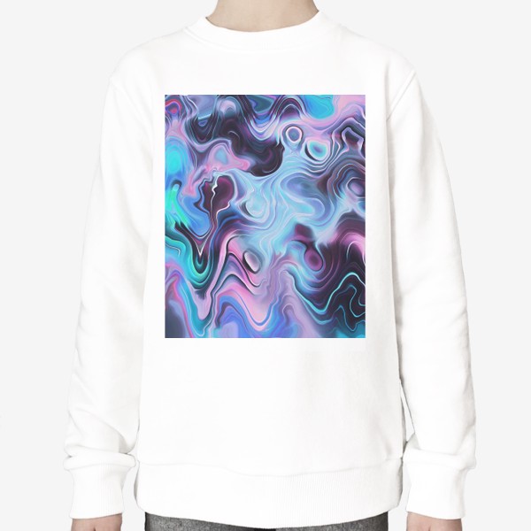 Свитшот «Разноцветные абстрактные мраморные волны»