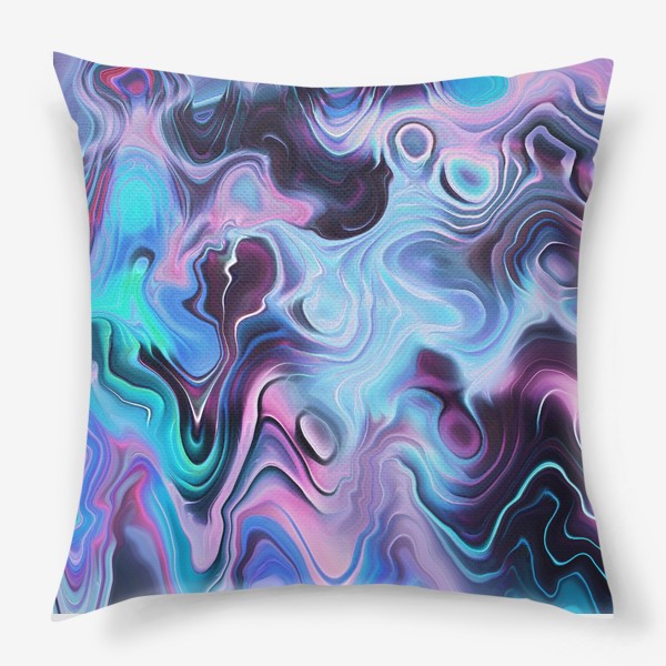 Подушка «Разноцветные абстрактные мраморные волны»