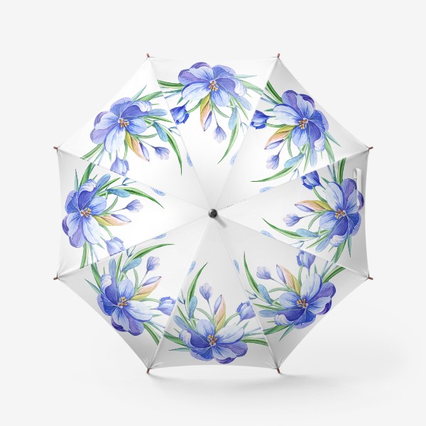 Зонт «Акварельные цветы. Крокусы»