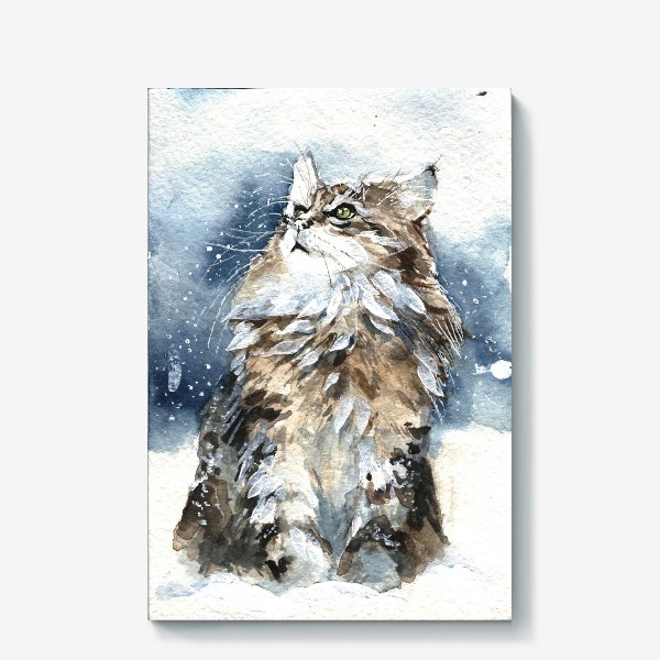 Холст «Снежный кот»