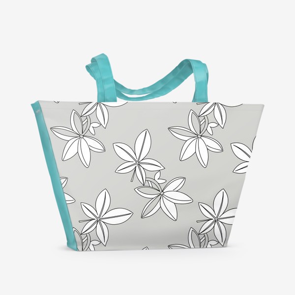 Пляжная сумка «Листья на сером»