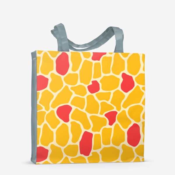 Сумка-шоппер «Принт пятна жирафа в желтом и красном цвете»