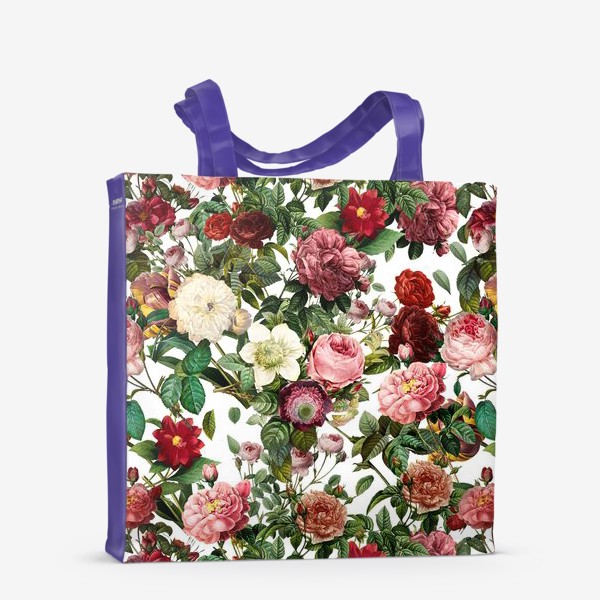 Сумка-шоппер «Паттерн из летних цветов на белом»