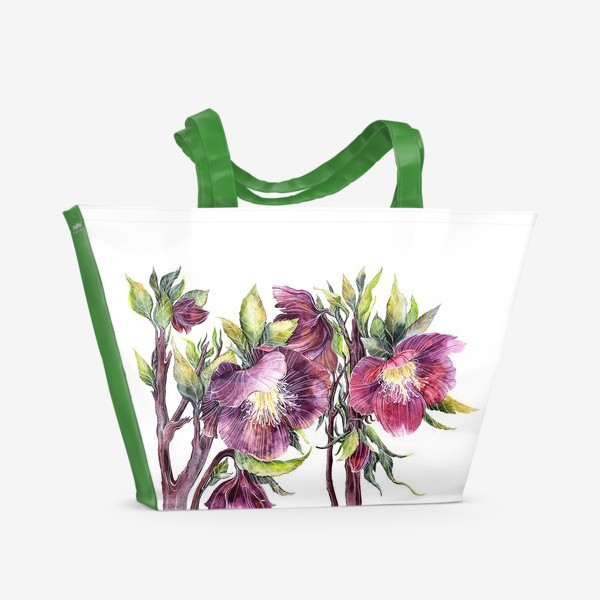 Пляжная сумка «Цветы Морозник»
