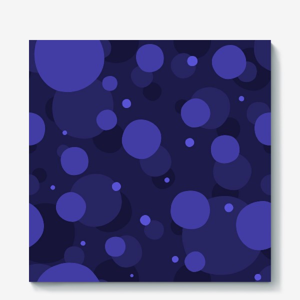 Холст «Геометрическая абстракция. Круги. Синий»