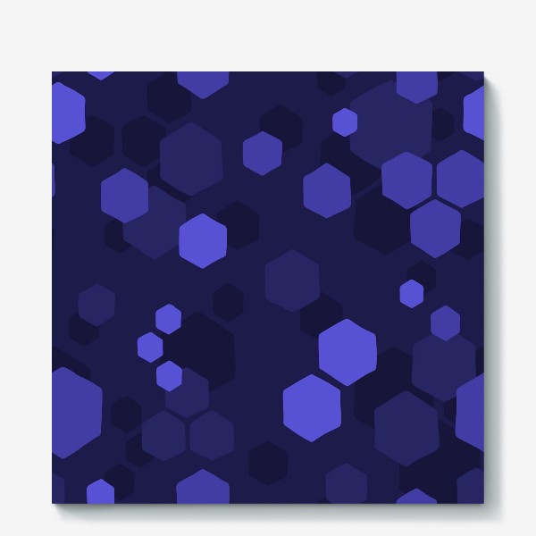 Холст «Геометрическая абстракция. Соты. Синий»