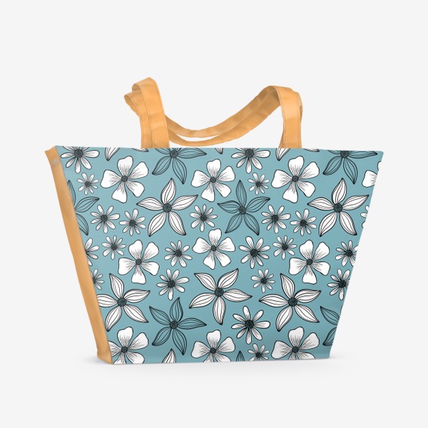 Пляжная сумка «Цветы ромашки (абстракция)»