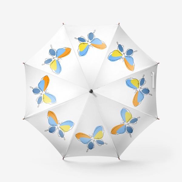 Зонт «Бабочка. Принт с абстрактной бабочкой.»