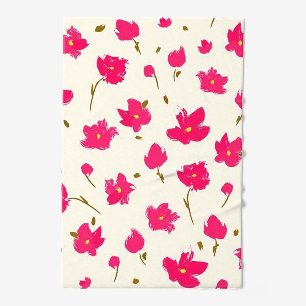 Полотенце «розовые цветы акварель»