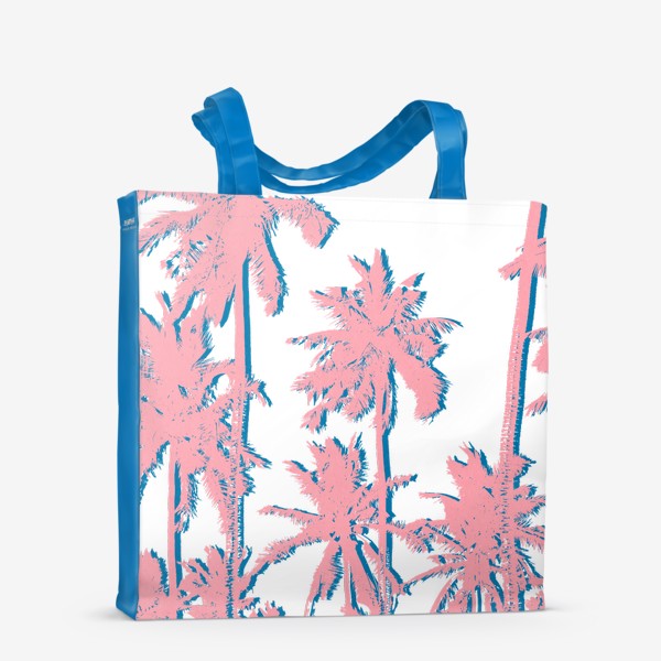 Сумка-шоппер «Розово-голубые пальмы»