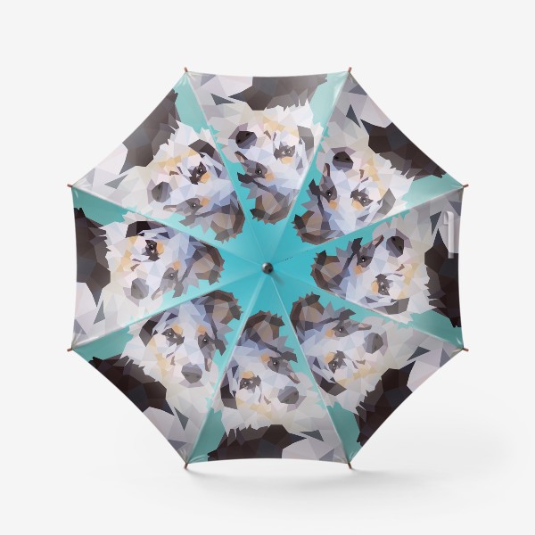 Зонт «Портрет собаки, Австралийская овчарка, Домашние животные»