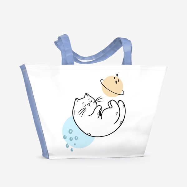 Пляжная сумка «Котик в космосе (абстракция)»
