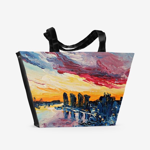 Пляжная сумка «Закатный городок»
