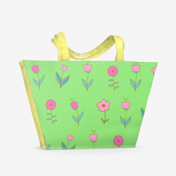 Пляжная сумка «текстура милые цветочки»