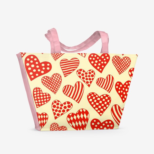 Пляжная сумка «Red Cartoon Hearts»