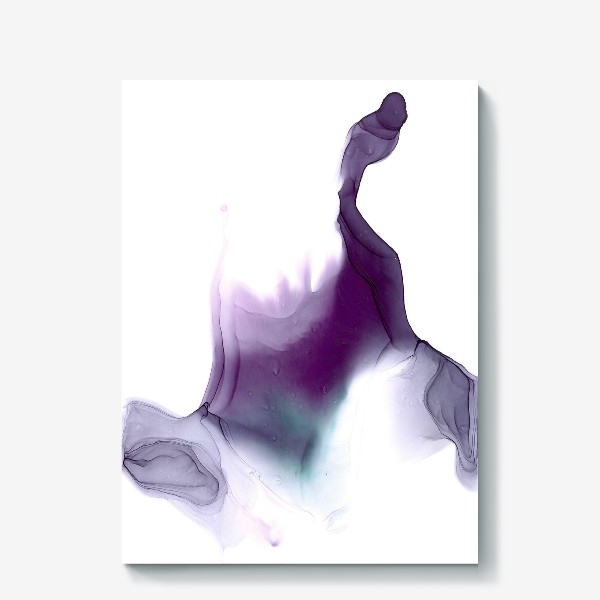 Холст «Dark purple splash with long tentacles - Темно-фиолетовый всплеск с длинными полупрозрачными волнистыми щупальцами»
