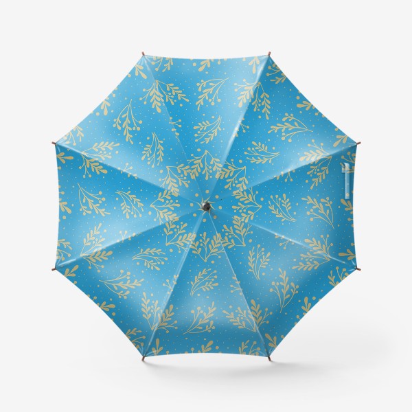 Зонт «Яркий паттерн с силуэтами растений»