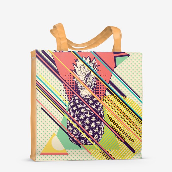 Сумка-шоппер «Геометрический ретро дизайн с ананасом»