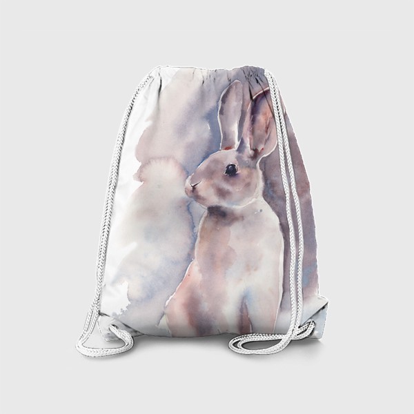 Рюкзак «Акварельный рисунок Кролик зимой. Символ 2023 года»