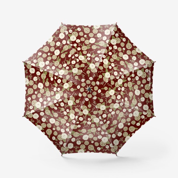 Зонт «цветы на коричневом»