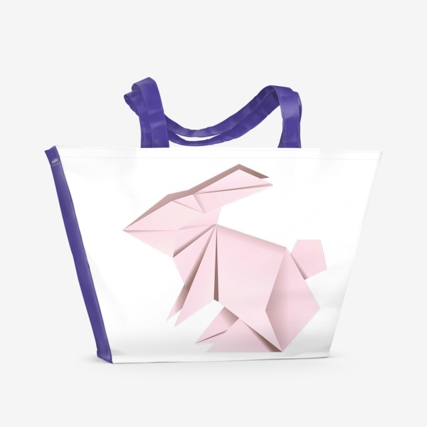 Пляжная сумка «Розовый кролик оригами»